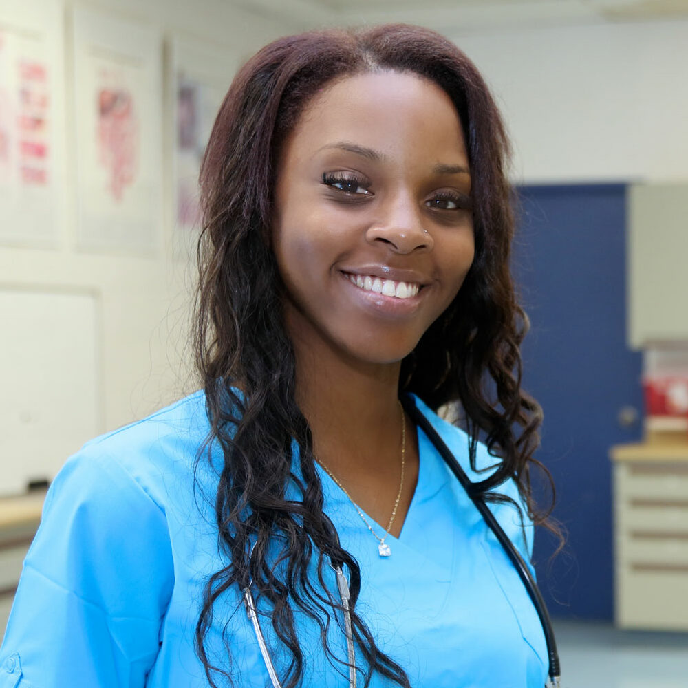 Female Larock Healthcare Academy Student