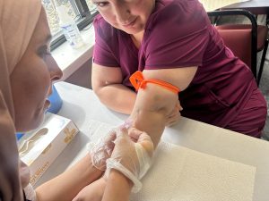 Blood lab specialist at Larock Healthcare Academy